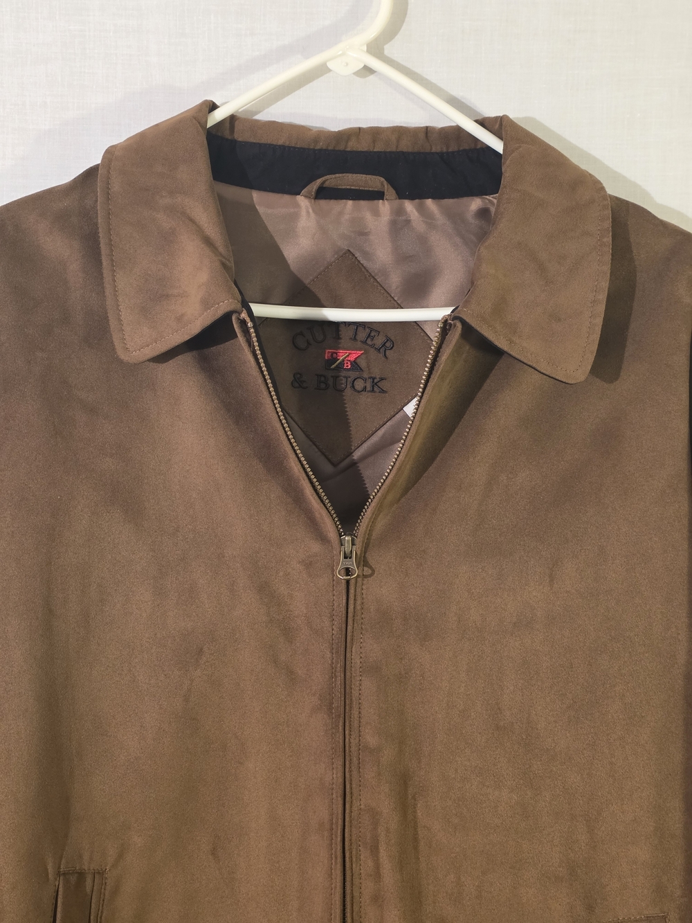 Cutter & Buck Men's Brown Microsuede Performance Golf Jacket